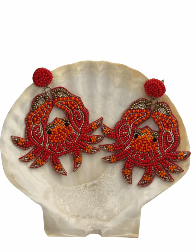 Beaded Crab Earrings
