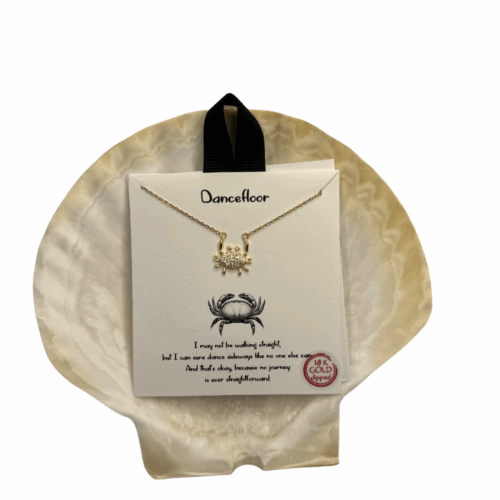 18k Dipped Gold Crab Necklace