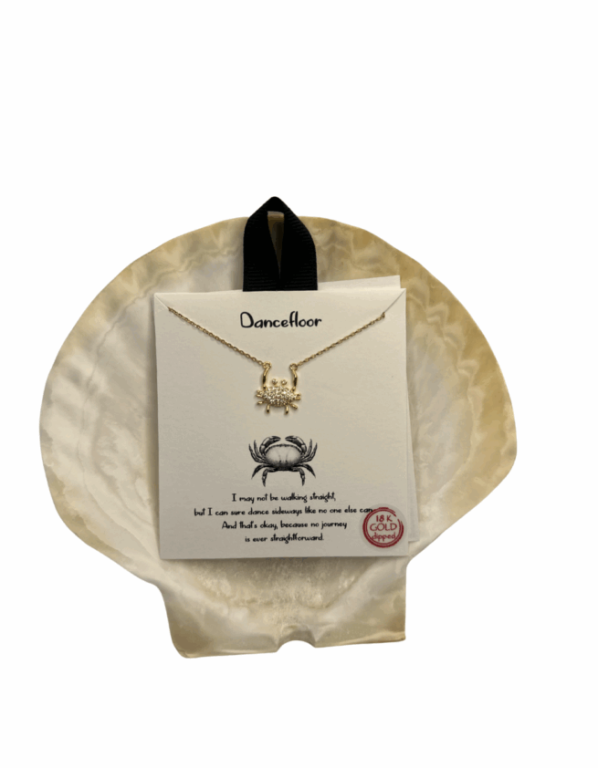 18k Dipped Gold Crab Necklace